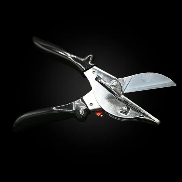 Professional BioThane cutter with curved precision blade and ergonomic handles for clean and controlled cutting
