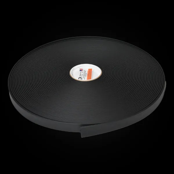 Schwarze BioThane Super Grip Rolle (BL761, Draufsicht mit Etikett)