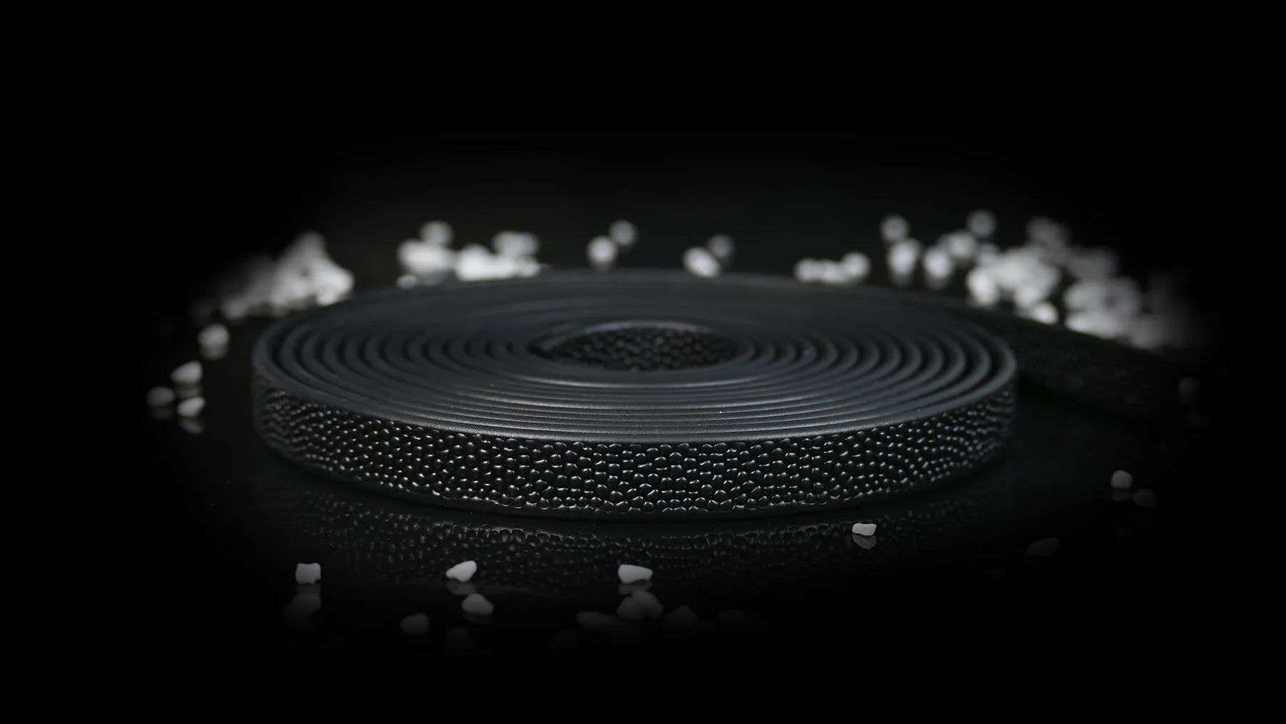 BioThane Beta Super Heavy Pebble Band auf Rolle (schwarz, strukturierte Pebble-Oberfläche, Heavy-Duty Material)