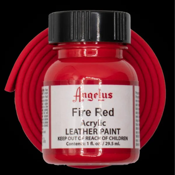 Angelus Fire Red Lederfarbe mit rotem BioThane Band