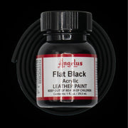 Angelus Flat Black Lederfarbe mit schwarzem BioThane Band