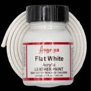 Angelus Flat White Lederfarbe mit weißem BioThane Band