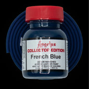 Angelus French Blue Lederfarbe mit blauem BioThane Band