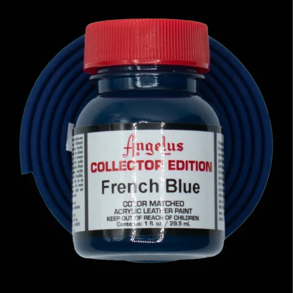 Angelus French Blue Lederfarbe mit blauem BioThane Band
