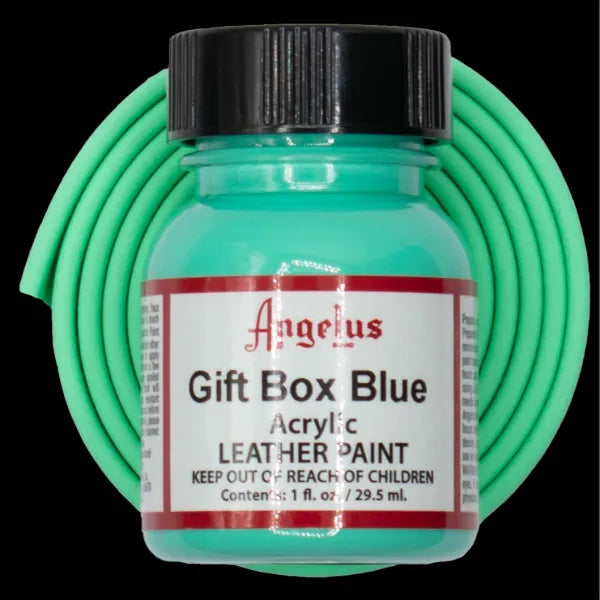 Angelus Gift Box Blue Lederfarbe mit mintgrünem BioThane Band