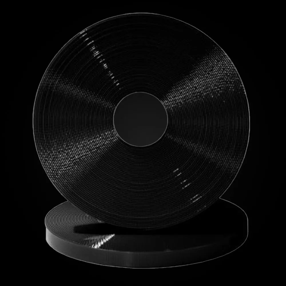 Schwarze BioThane-Gurtbandrolle, glattes beschichtetes Bandmaterial, Gold-BL101