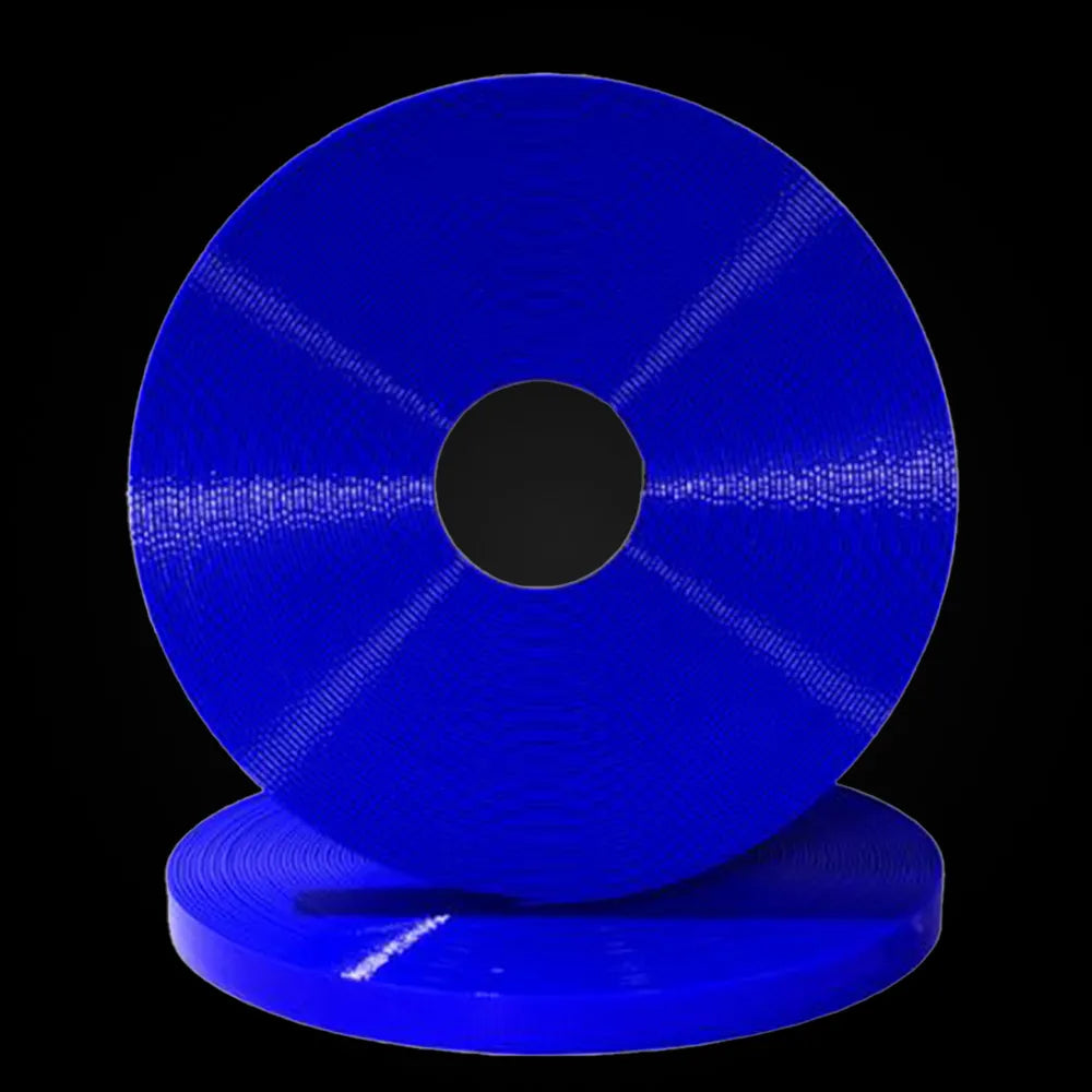 Blaue BioThane-Gurtbandrolle, glattes beschichtetes Bandmaterial, Gold-BU318