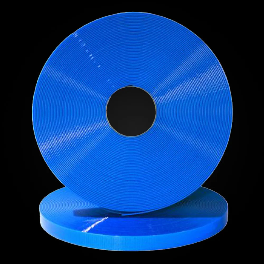 Hellblaue BioThane-Gurtbandrolle, glattes beschichtetes Bandmaterial, Gold-BU319