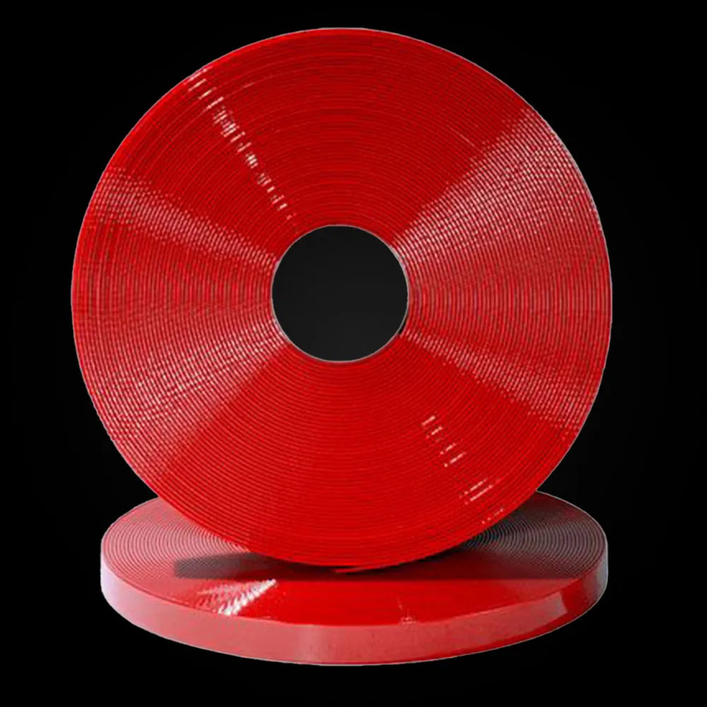 Rote BioThane-Gurtbandrolle, glattes beschichtetes Bandmaterial, Gold-RD318
