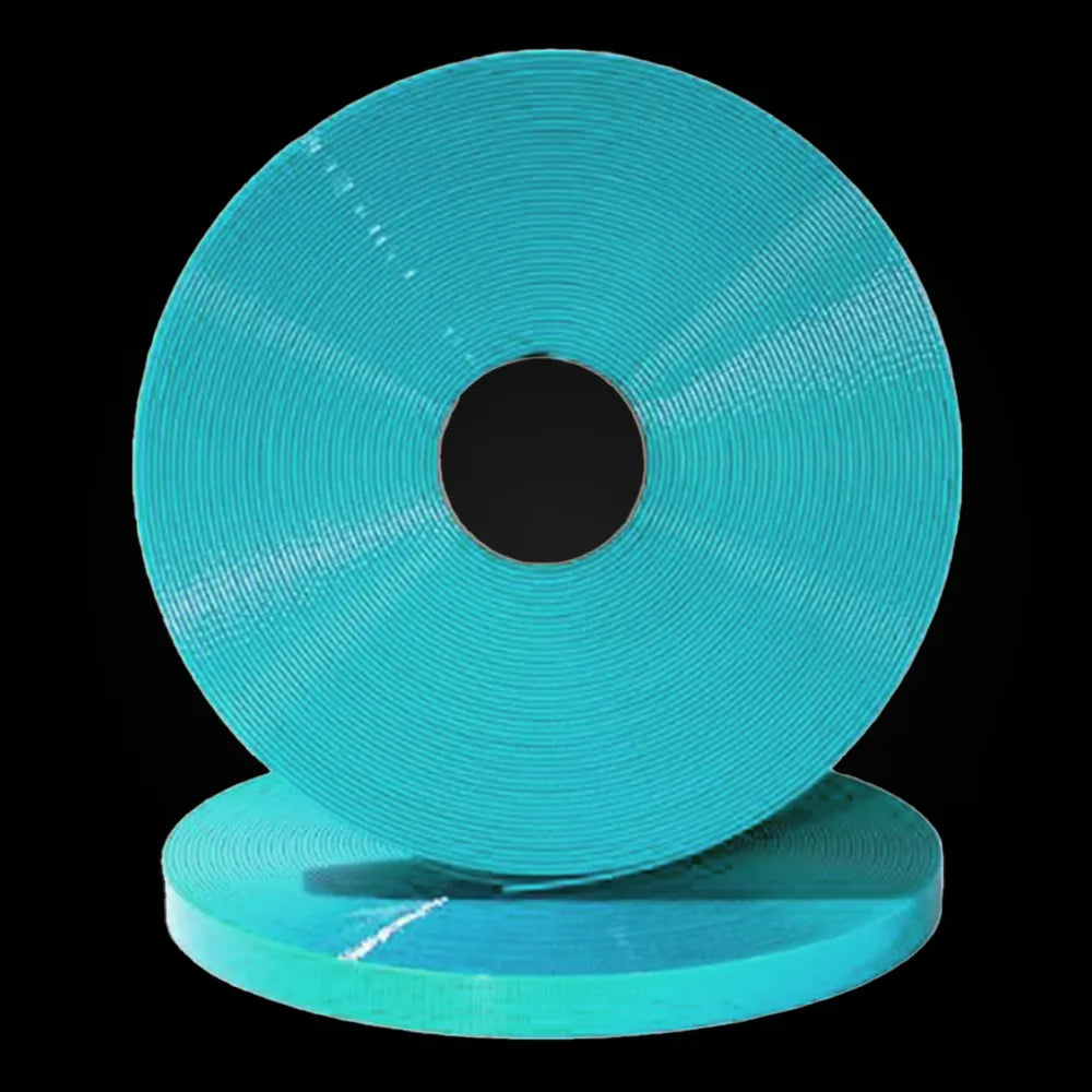 Türkise BioThane-Gurtbandrolle, glattes beschichtetes Bandmaterial, Gold-TU313