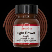 Angelus Light Brown Acryl Lederfarbe mit braunem BioThane Band