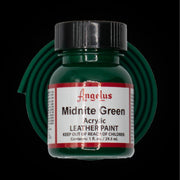 Angelus Midnite Green Acryl Lederfarbe mit grünem BioThane Band
