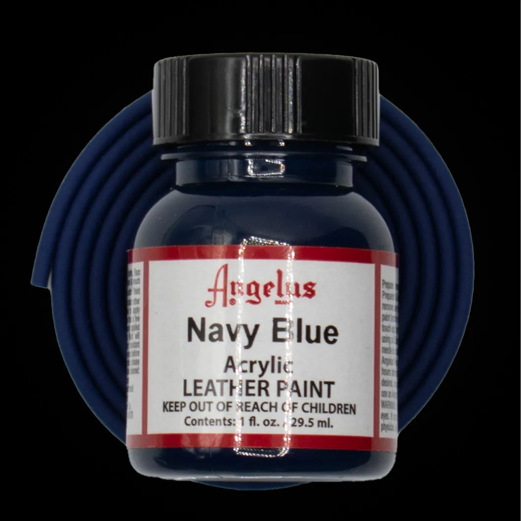 Angelus Navy Blue Acryl Lederfarbe mit dunkelblauem BioThane Band