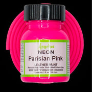 Angelus Neon Parisian Pink Acryl Lederfarbe mit pinkem BioThane Band