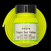 Angelus Neon Tropic Sun Yellow Acryl Lederfarbe mit gelbem BioThane Band