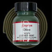 Angelus Olive Acryl Lederfarbe mit olivfarbenem BioThane Band