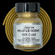 Angelus Pearlescent 18K Gold Lederfarbe mit goldfarbenem BioThane Band