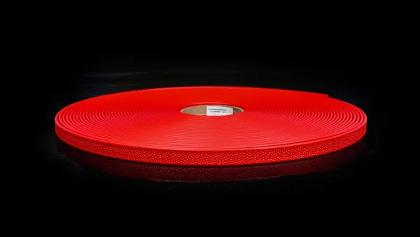 Rotes BioThane Beta Super Heavy Pebble Band auf Rolle (RD582, strukturierte Pebble-Oberfläche)