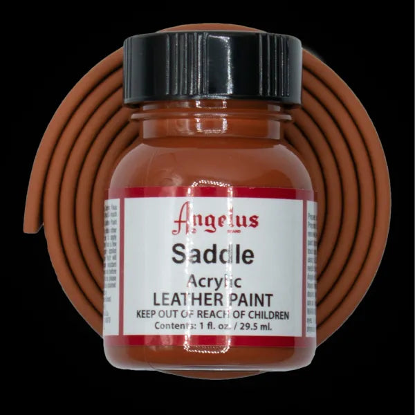 Angelus Saddle Acryl Lederfarbe mit braunem BioThane Band