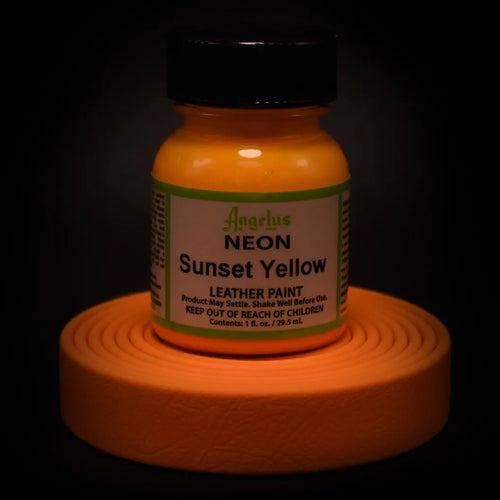 Angelus Neon Sunset Yellow Lederfarbe auf BioThane Band